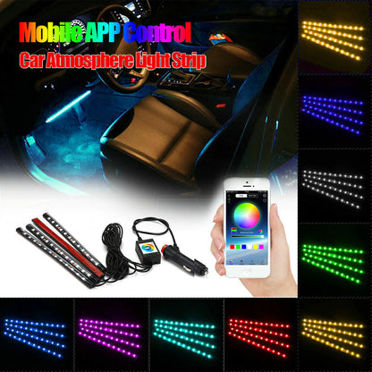 48 LED RGB Car Interior Atmosphere Light Strip Bar